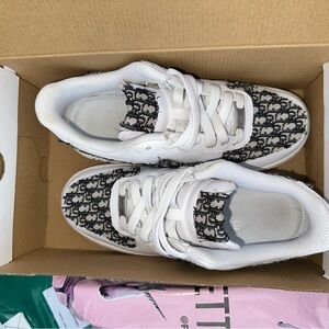 Kids White and Black Sneakers